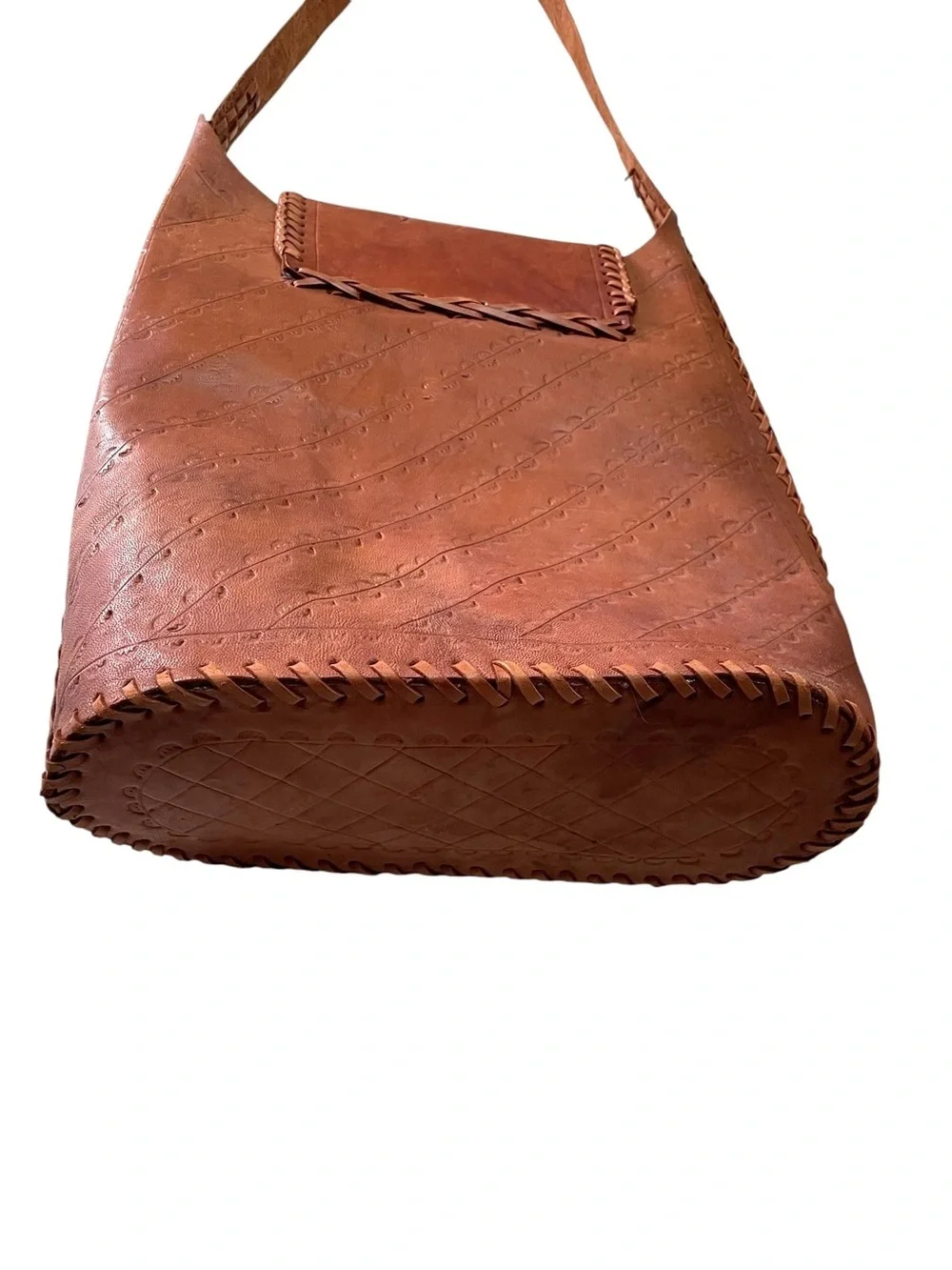 Handcrafted Vintage Boho Brown Leather Shoulder Bag